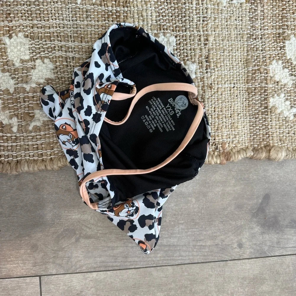 Buc-ee’s Beaver Girls Leopard Print Buc-ee One Piece Bathing Suit Swimsuit